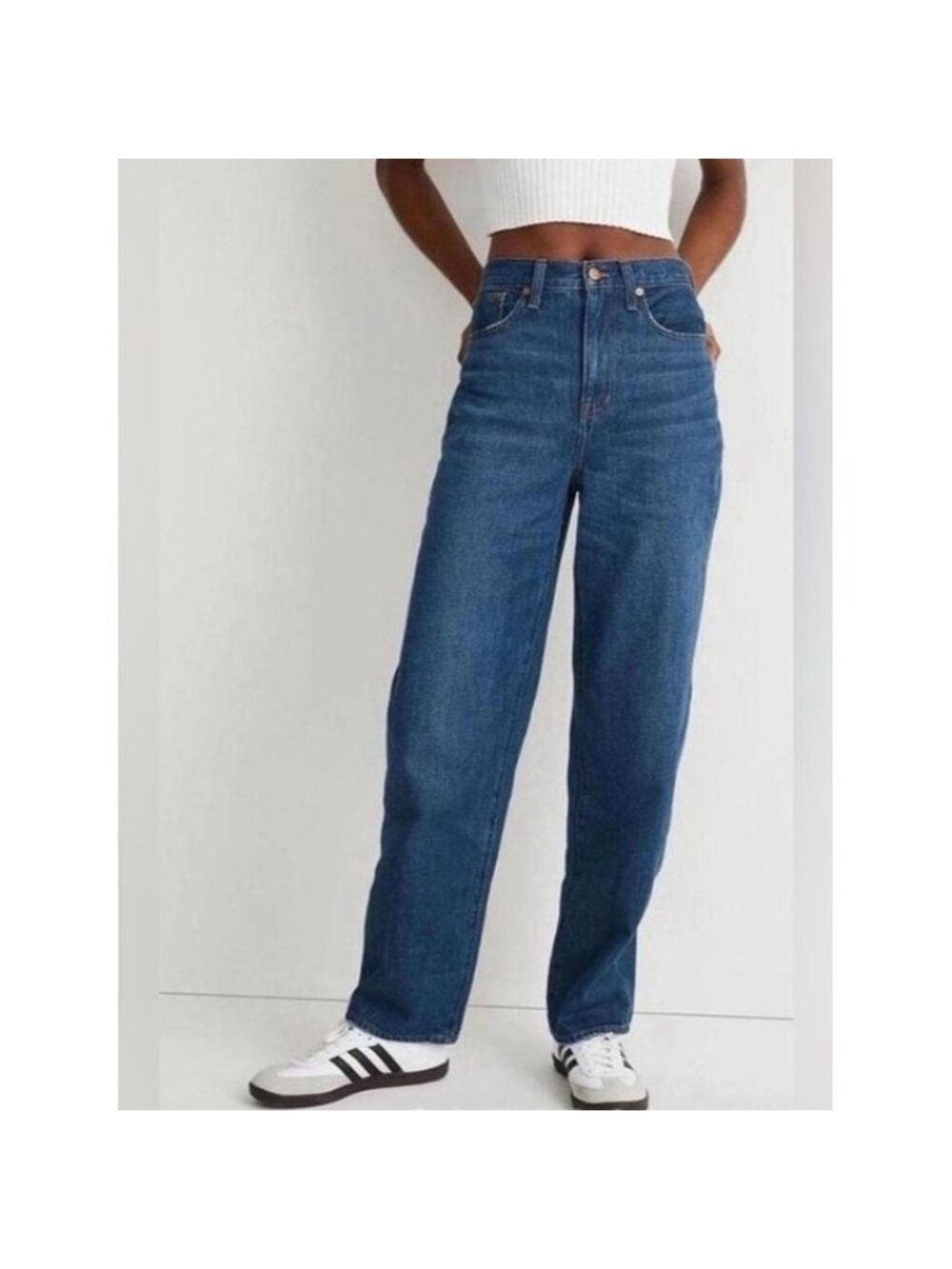 Madewell Baggy Straight-Leg High-Rise Jeans - Blue Wash new size 26
